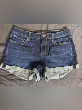 Arizona Jean Company Dark Blue Denim Rolled Cuff Shorts